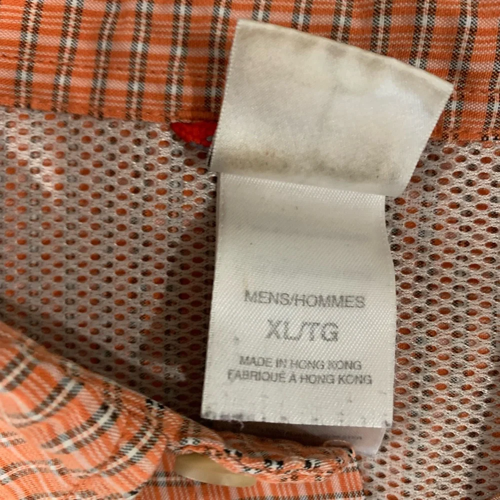 The North Face Shirt Mens XL Orange Short‎ Sleeve Performance Stretch Button